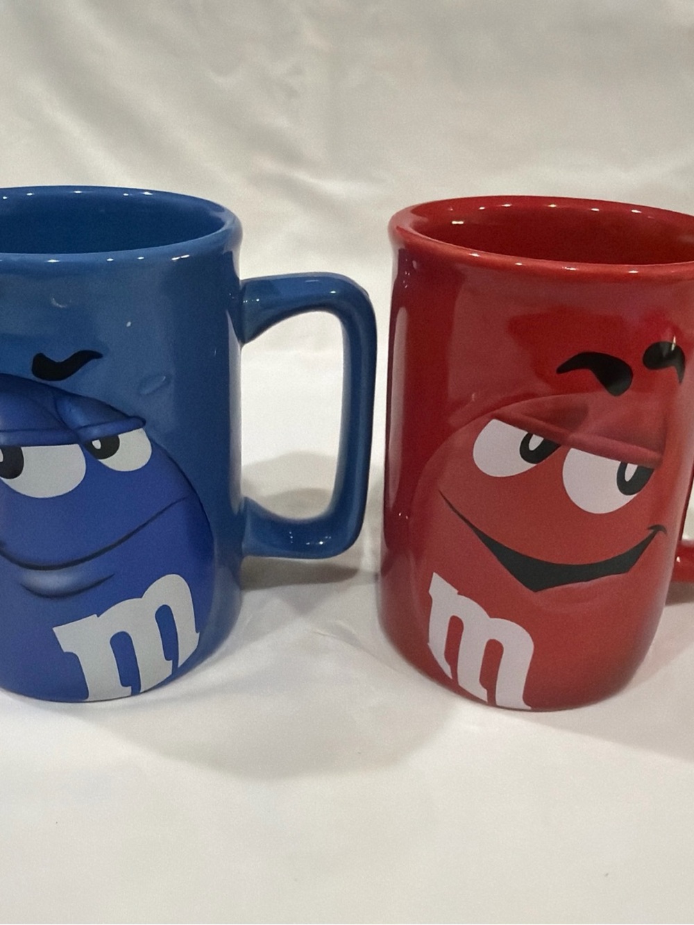 M&M'S Red and Blue Character Ceramic Mugs - Pair